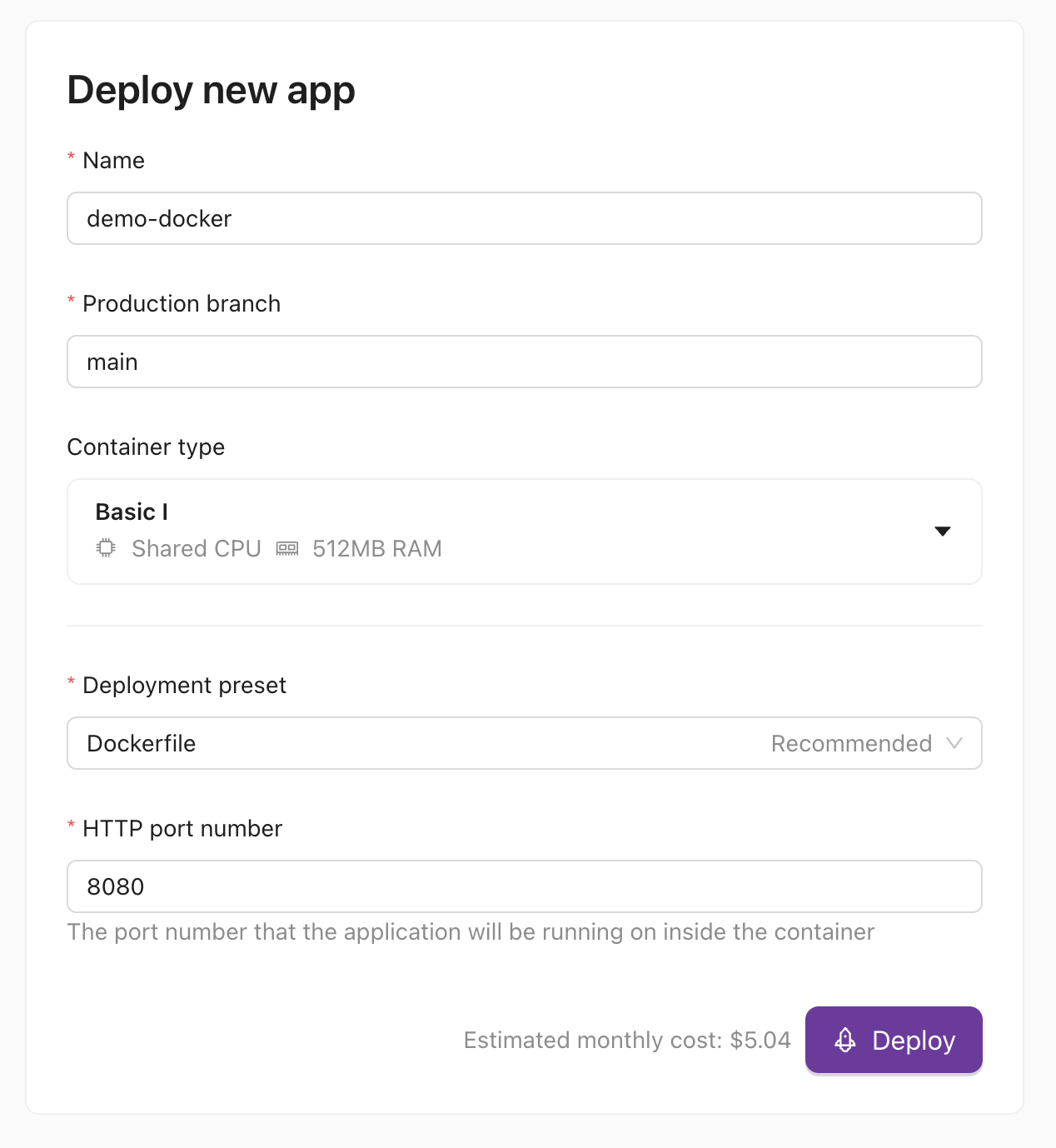 Configure deployment